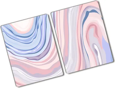 Produktbild von Tulup Glas Herdabdeckplatte - 2x40x52 cm - Glaskeramikkochfeld-Abdeckung Spritzschutz Glasabdeckplatte Kochplattenabdeckung und Schneidebrett - Zweiteilig - Kunst: modern & klassisch - Wellen Abstrakt - Mehrfarbig