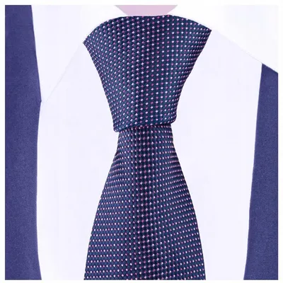 Produktbild von Rene Chagal Jacquard Krawatte Punkte Marineblau 7cm Herren