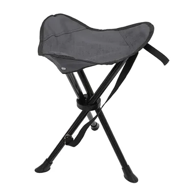 Produktbild von Hocker Angelhocker Campingstuhl Klapphocker Dreifuß faltbar grau