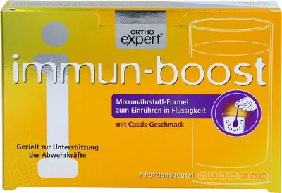 Produktbild von Orthoexpert immun-boost Cassis Trinkgranulat, 7 St. Beutel