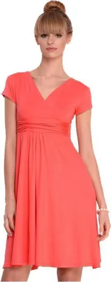 Produktbild von Damen Kleid Dress V-Ausschnitt ; Koralle XS/S 34/36