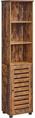 Image de Colonne de Salle de Bain Loft en Bois Rustique avec Portes Persiennes