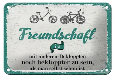 Produktbild von Blechschild Spruch Freundschaft noch bekloppter sein 18x12cm Schild