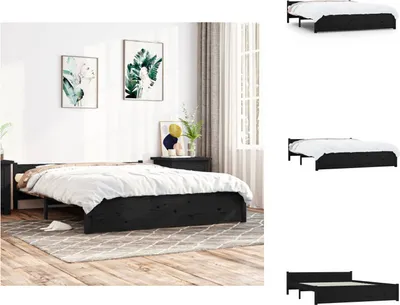 Obrázek produktu pro vidaXL Postel z masivu černá 140x190 cm - Postele a válendy