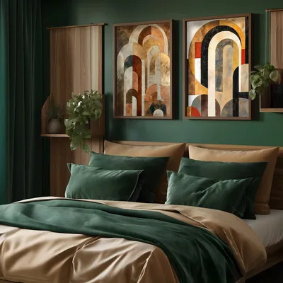 Immagine prodotto di Wallity, HUM104, quadro decorativo in MDF con cornice (2 pezzi), 100% MDF, multicolore, 50 x 70 x 3,5 cm