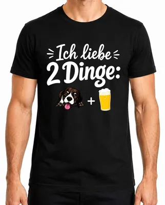 Imagen del producto de Camiseta para hombre, color , talla XL. Diseño con la frase: "Amo dos cosas: perros, cerveza, humor. Regalo original y sarcástico."