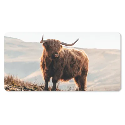 Produktbild von MuchoWow® Schreibtischunterlage Schottische Highlander - Tiere - Ländlich - Landschaft - Kuh - Natur 80x40 cm - XXL Mauspad - Gaming Mauspad