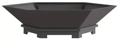 Obrázok produktu pre Ohnisko – Krb – Vonkajší krb s šesťuholníkovým dizajnom – Čierna oceľ – 100x100x28 cm