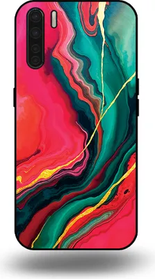Produktbild von Smartphonica Handyhülle Geeignet für  OPPO A91 mit rot-grünem Marmordruck - TPU Backcover Case rot-grüner Marmor  Entwurf