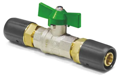 Produktbild von Steckfitting - Verbundrohr Kugelhahn grüner Flügelgriff - DVGW, Größe 20x2