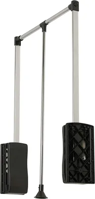 Produktbild von GTV - Kleiderlift für Schrankbreite, kleiderschranklift mit Gasdruckfedern, breite regulierbar 645 mm - 910 mm aus Stahl, Schwarz