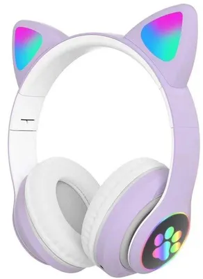 Obrázek produktu pro Dětská sluchátka – bezdrátová sluchátka přes uši – sluchátka s Bluetooth – mikrofon v uchu – se světlem – růžová