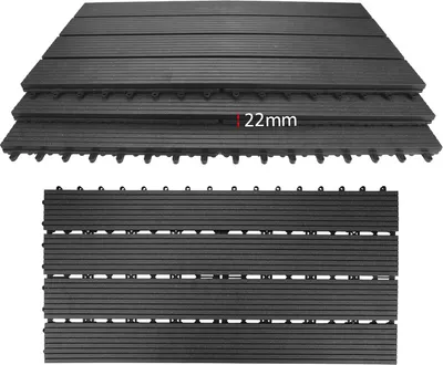 Produktbild von TolleTour 30x Decking Decking Tiles 30er 5m2 Wood WPC Solid Decking Wood Tiles Terrace DIY Balcony Anthracite