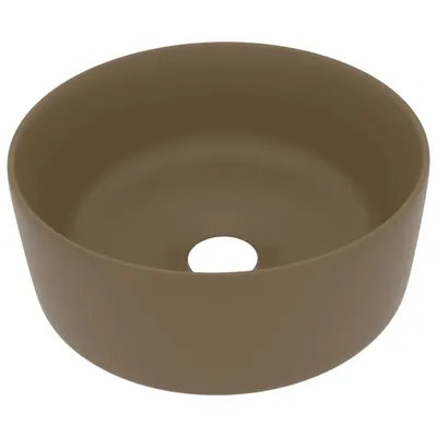 Immagine prodotto di vidaXL Lussuoso lavabo rotondo crema opaco 40x15 cm in Vetroceramica