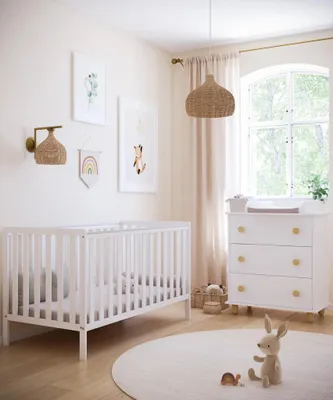 Produktbild von ZEE BAMBI Weiß Babybett 140x70 cm Klassisches Gitterbett 3-Fach Weil Schlaf wichtig ist
