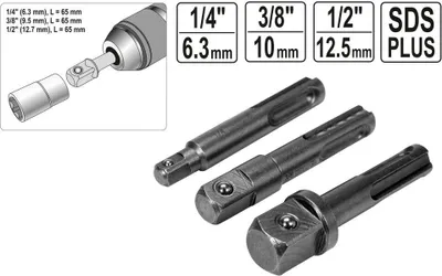 Image de Yato YT-04686 Bithalter of Schraubendreher Stahl 25,4 / 4 mm (1 / 4") 3 Stück(e)