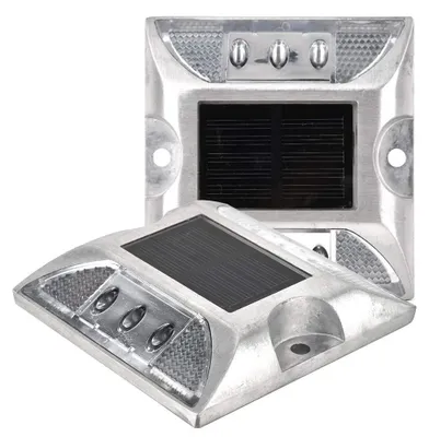 Solar-Bodenmarkierungsleuchten, 2er-Set, 6 LEDs, wasserdicht, weiß