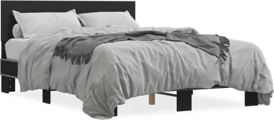 Productafbeelding van Maison Exclusive - Bedframe, zwart, 120x190 cm, gemaakt van houtvezel en metaal