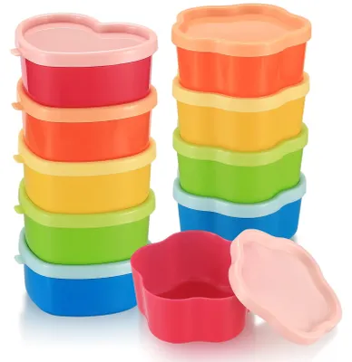 Productafbeelding van Vriesdoseset - 10-delig met deksel - Voor het n van voedingsmiddelen en snacks - Stapelbaar