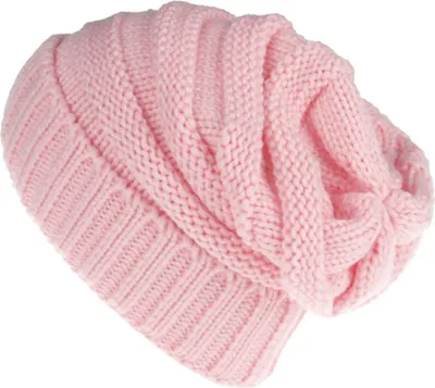Produktbild von ASKSA Strickmütze Damen Slouch Beanie Mütze Street Style Grobstrick Wintermützen Klassische Weiche Beanie, Rosa