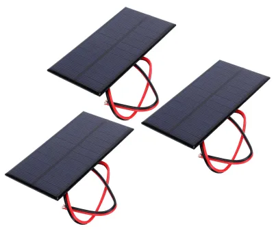 Zdjęcie produktu dla 3 sztuki ogniw fotowoltaicznych z polikrystalicznego krzemu, napięcie 6 V, moc 1 W, z kablem o długości 30 cm