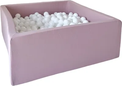 Produktbild von Monio for Kids - Puderrosa Quadratische Trockener Ballpool mit 400 Bällen Baby Bällebad Spielpool abnehmbarer Bezug waschbar Spielplatz für Kleinkinder