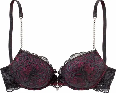 Produktbild von LASCANA Push-up-BH schwarz-aubergine Größe 75 Cup A