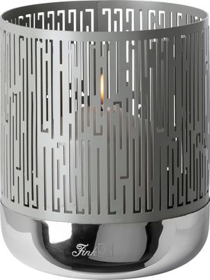 Fink BRIANO, Windlicht, Edelstahl , grau, silberfarben, L. 13 cm, B. 13 cm, H. 15 cm, D. 13 cm 146346