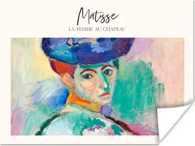 Produktbild von MuchoWow® Poster La femme au chapeau - Henri Matisse - Gemälde 40x30 cm - Plakate für die Wände - Poster Wohnzimmer