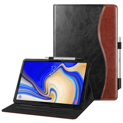 Produktbild von Fintie Hülle für Samsung Galaxy Tab S4 10.5 T830 / T835 2018 Tablet - Multi-Winkel Betrachtung Kunstleder Schutzhülle mit Dokumentschlitze und S Pen Halter, Auto Schlaf/Wach Funktion, Doppelfarbig