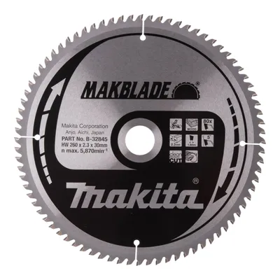 Produktbild von Makita B-32845 Kreissägeblatt TCT 260 x 30 mm 80T Holz