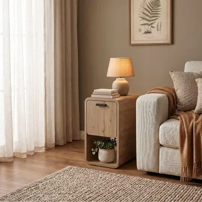 Produktbild von Skye Decor, Hochwertiger Nachttisch (Elterncode) - 30 cm, Eiche Sapphire, 2 Regale