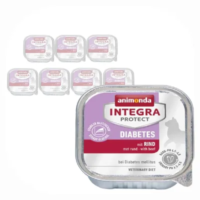 Produktbild von Animonda Integra Protect Diabetes 8x100g Nassfutter mit Rindfleisch für Katzen mit Diabetes