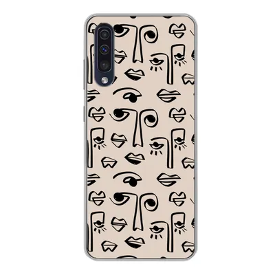 Produktbild von MuchoWow® Handyhülle Schutzhülle Hülle für Samsung Galaxy A50 Muster - Lippen - Strichzeichnungen Silikon Softcase Handy Hülle - Mobiltelefonhülle