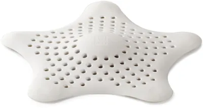 Obrázek produktu pro Umbra Bath Starfish sítko na vlasy, lapač vlasů, sítko na vlasy, odtokové sítko, sítko do umyvadla, s přísavkami, plast, bílá, 023014660
