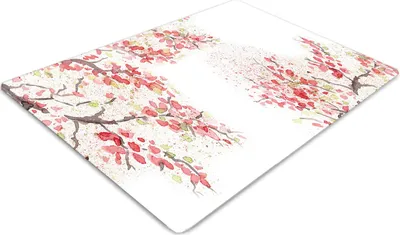 Obrázek produktu pro Chránič podlahy - Ochranná podložka na židli - Podlahová rohož - 100x70 cm - Třešňový květ