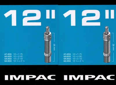 Produktbild von 2x Impac 12 Zoll DV Schlauch Dunlop Blitz Fahrrad Ventil 47 - 62 203