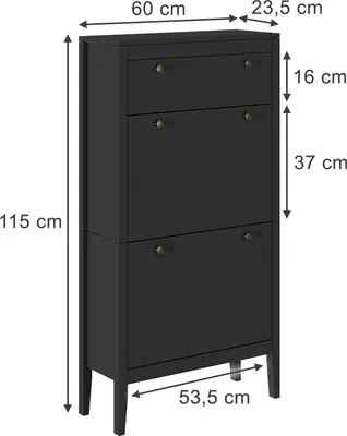 Zdjęcie produktu dla Szafka na buty Vicco Aron Czarny 60 x 115 cm, Model 54256
