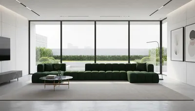 Produktbild von Kaiser Möbel Ecksofa, Sofa U-Form Grand U Big XL 500 cm, Velourstoff Salvador, Grün