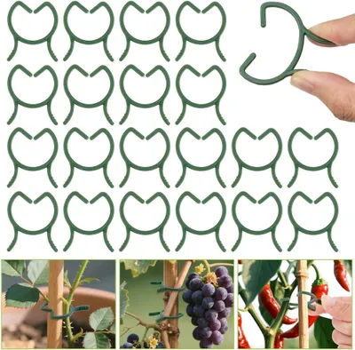 Zdjęcie produktu dla 210 sztuk klipsów do roślin, zielone klipsy ogrodowe, klipsy do roślin pnących (duże)