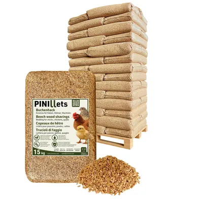 Produktbild von PINI Buchenhack 630 kg staubfreie hygienische Einstreu mittel für Küken Hühner