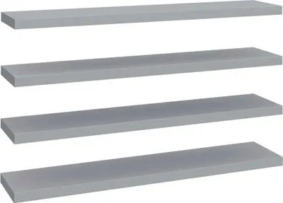 Image de vidaXL Étagères murales flottantes 4 pcs. Gris 120x23,5x3,8 cm MDF