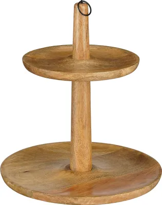 Image de Mica Decorations Etagère Caden - H36 x Ø33 cm - Bois de manguier recyclé -100% - Marron clair