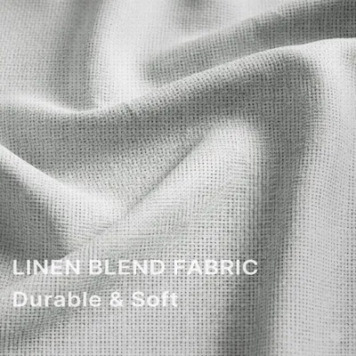 Immagine prodotto di Tende oscuranti, con passanti, effetto lino, termiche, bianche, 140 x 225 cm, set da 2, per camera da letto