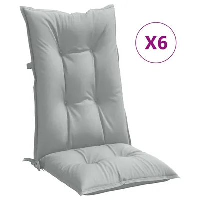Produktbild von vidaXL Hochlehner-Auflagen 6 Stk. Melange Hellgrau 120x50x7 cm Stoff