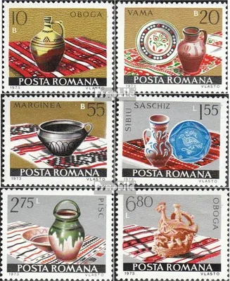 Produktbild von Briefmarken Rumänien 1973 Mi 3134-3139 (kompl.Ausg.) gestempelt Keramiken