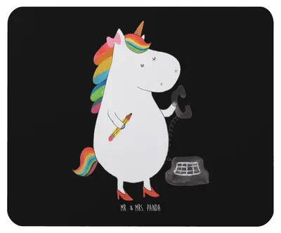 Produktbild von Mr. & Mrs. Panda Mousepad Einhorn Sekretärin - Schwarz - Geschenk, Einhörner, Mauspad, Mouse Pad, Unicorn, laptop, Steuerbüro, Steuerkanzlei, computer, Büro