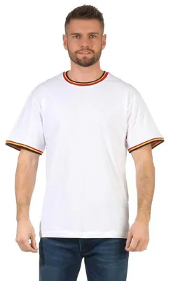 Produktbild von Herren T-Shirt kurzarm schwarz weiß 100% Baumwolle Weiß L