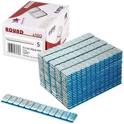 Zdjęcie produktu dla obciążniki do wyważania 6KG z prętem samoprzylepnym Obciążniki stalowe do wyważania ocynkowane Obręcze aluminiowe 12x5g