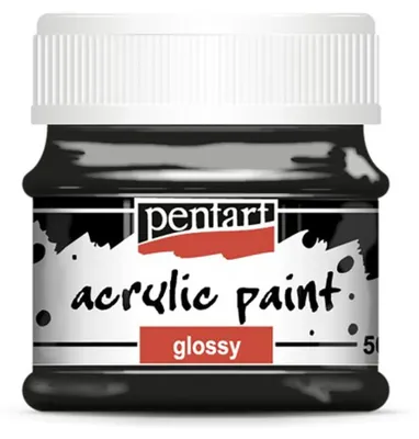 Produktbild von PENTART Acrylfarbe, glänzend, 50 ml, SCHWARZ